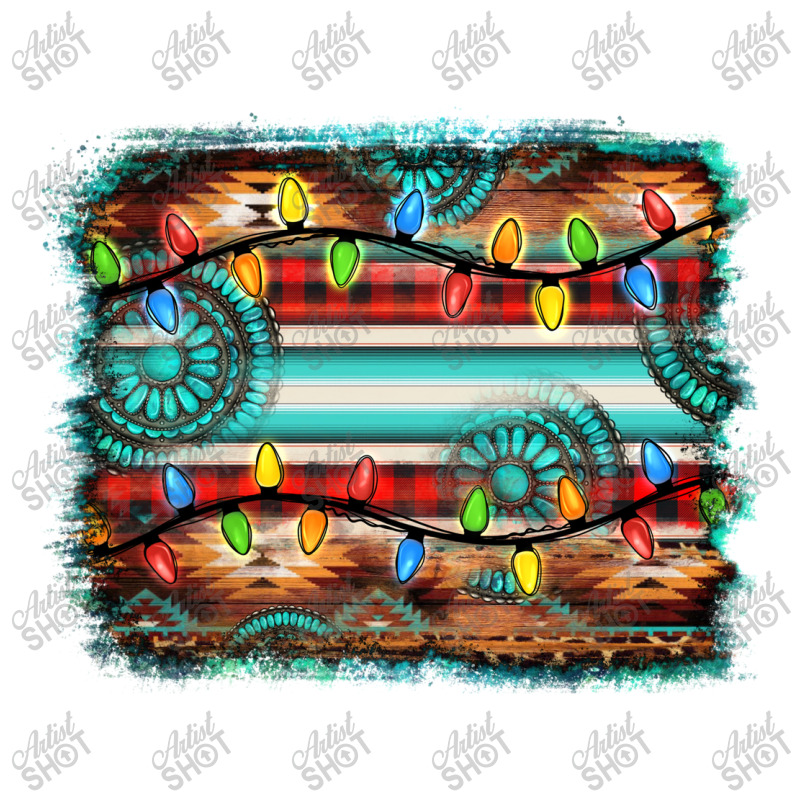 Turquoise Aztec Serape Christmas Background Raglan Crop Top | Artistshot