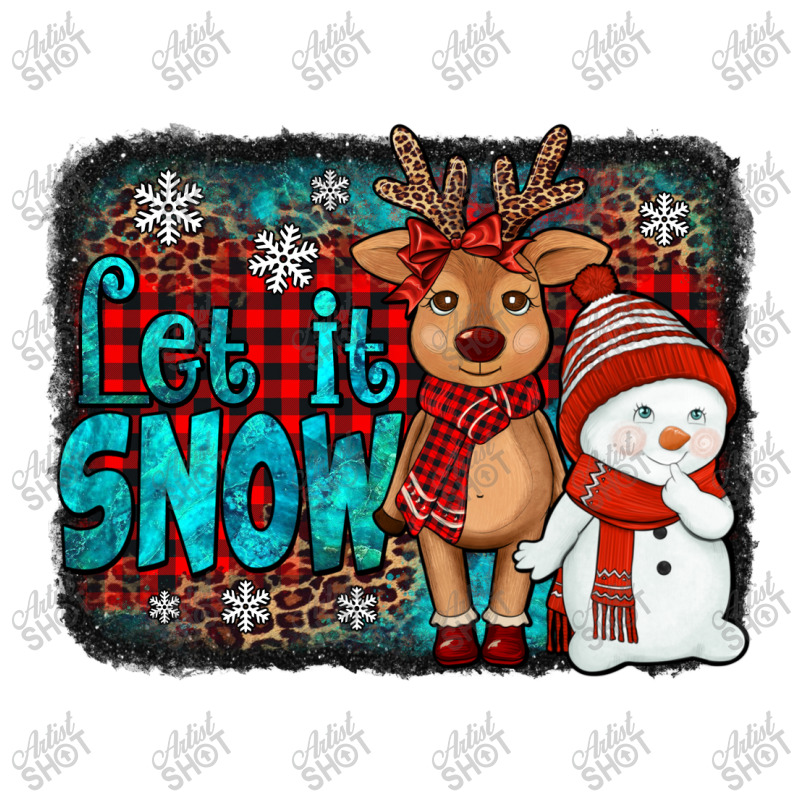 Let It Snow Reindeer And Snowman Raglan Crop Top | Artistshot