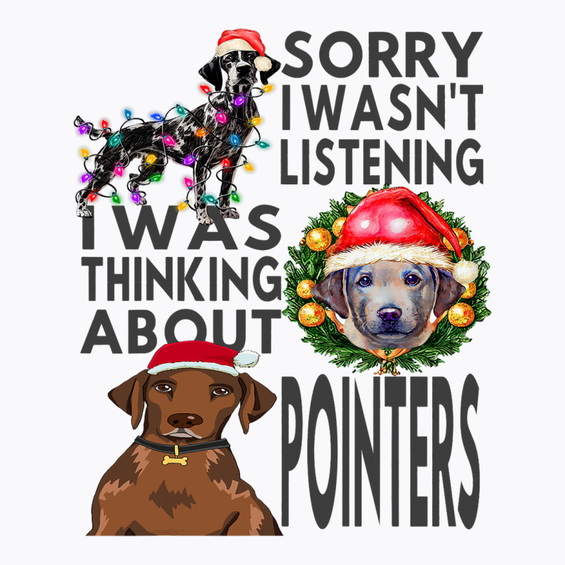 Funny Christmas Pointer Santa Hat Colorful Dark Pu T-shirt | Artistshot