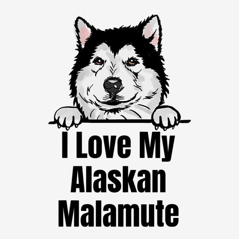 I Love My Alaskan Malamute Dog Breed Fun Dog Lover Drawstring Bags | Artistshot