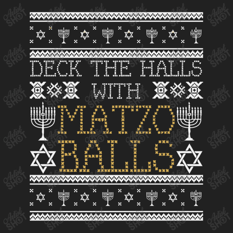 Deck The Halls With Matzo Balls Ugly Hanukkah Sweater Mini Skirt Basic T-shirt | Artistshot