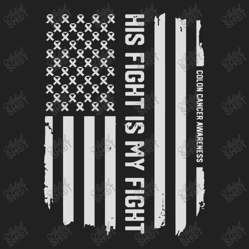 His Fight American Flag Colorectal Bowel Colon Cancer Awareness Basic Youth T-shirt by ton1 | Artistshot