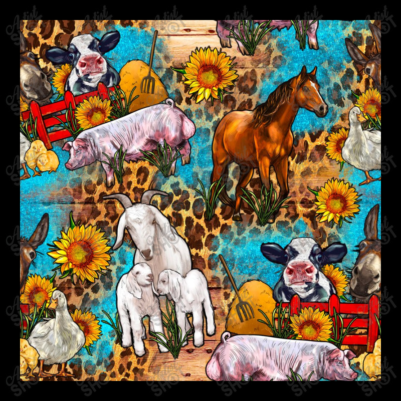 Farm Animals Leopard Sunflowers Seamless Pattern Legging by FaDigitalArtStudio | Artistshot