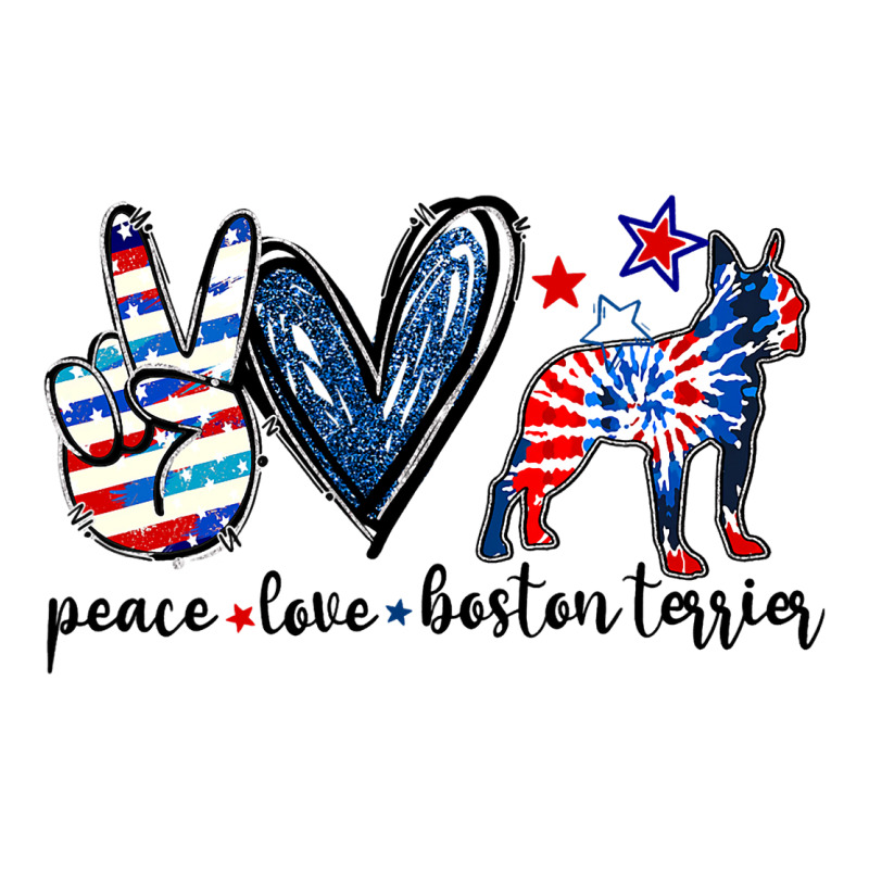 Funny Peace Love Boston Terrier Tie Dye 4th Of Jul Women's V-Neck T-Shirt by KhalifSpina | Artistshot