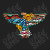 Thunderbird With Usa Flag And Sunflowers Basic Youth T-shirt | Artistshot