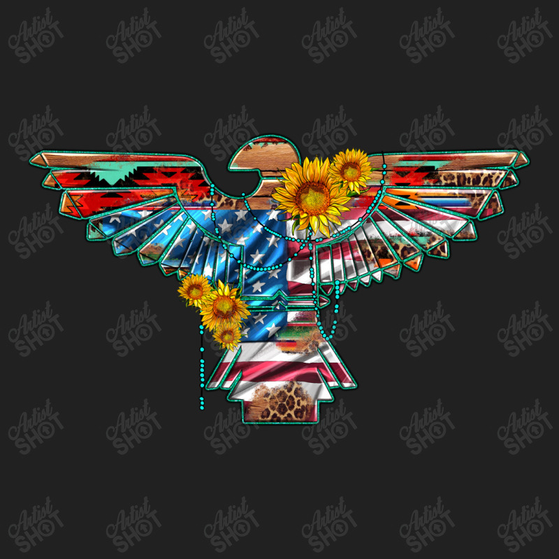 Thunderbird With Usa Flag And Sunflowers Basic Youth T-shirt | Artistshot