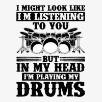 I Might Look Like Im Listening To You Drummer Musi Ladies Fitted T-shirt | Artistshot