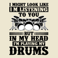 I Might Look Like Im Listening To You Drummer Musi Cropped Hoodie | Artistshot