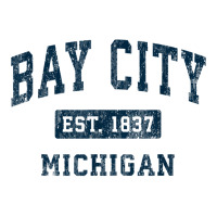 Bay City Michigan Mi Vintage Sports Design Navy Print T Shirt Raglan Crop Top | Artistshot