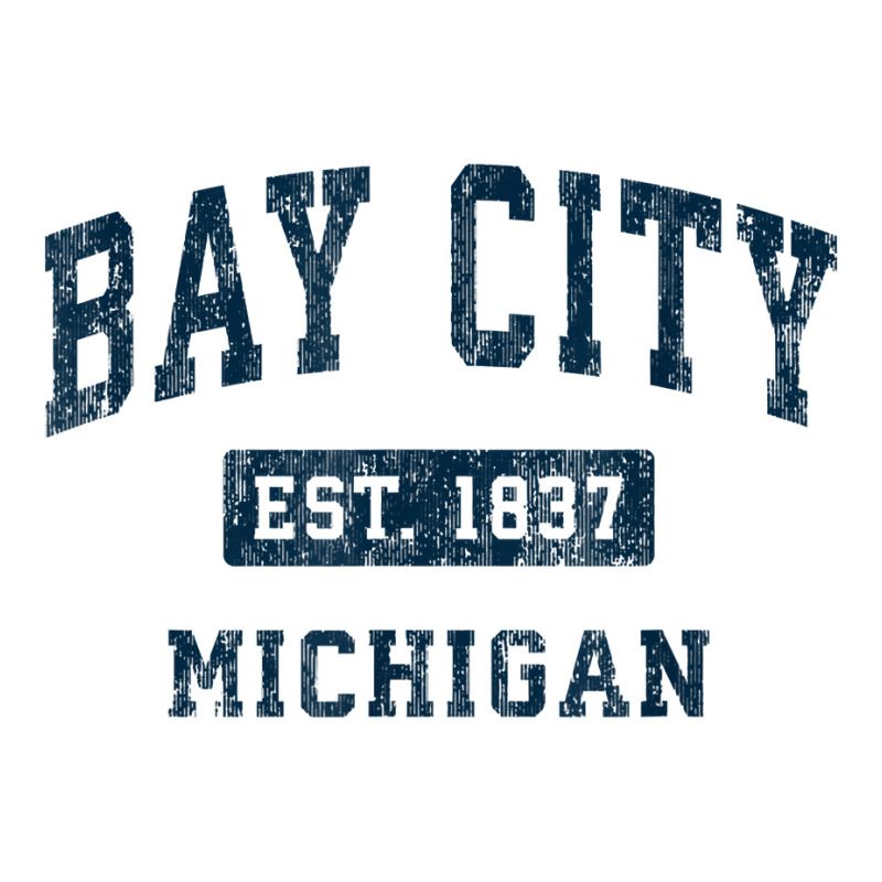 Bay City Michigan Mi Vintage Sports Design Navy Print T Shirt Raglan Crop Top by saldeenshakir | Artistshot