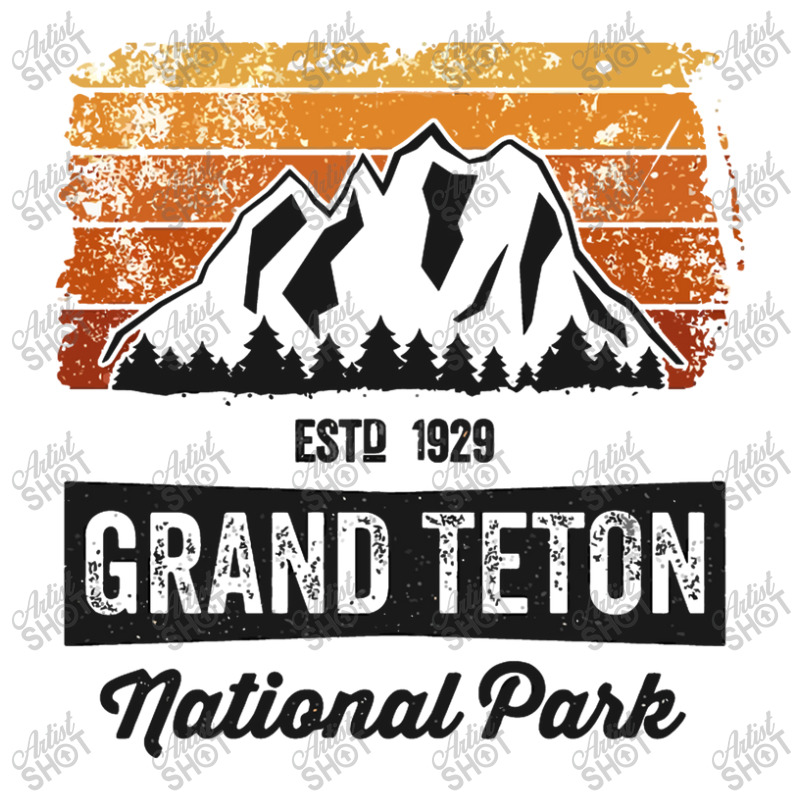 Vintage Grand Teton National Park T Shirt Established 1929 Men's Long Sleeve Pajama Set | Artistshot