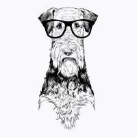 Hipster Airedale Terrier In Nerd Glasses Dog T-shirt | Artistshot