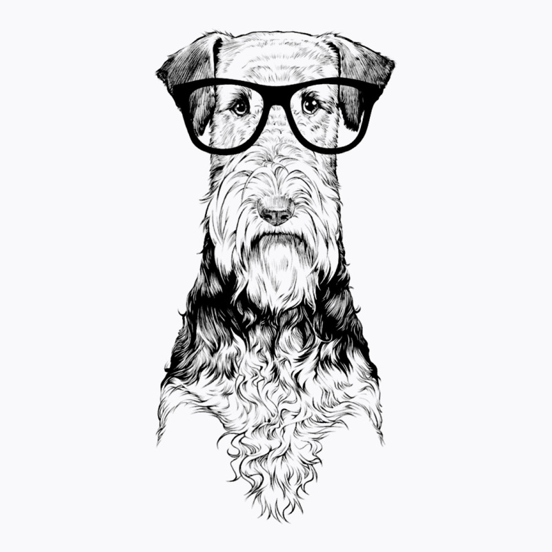 Hipster Airedale Terrier In Nerd Glasses Dog T-shirt | Artistshot