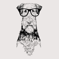 Hipster Airedale Terrier In Nerd Glasses Dog Pocket T-shirt | Artistshot