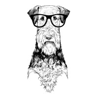 Hipster Airedale Terrier In Nerd Glasses Dog Crewneck Sweatshirt | Artistshot