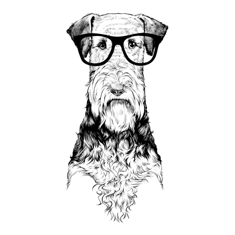 Hipster Airedale Terrier In Nerd Glasses Dog Zipper Hoodie | Artistshot