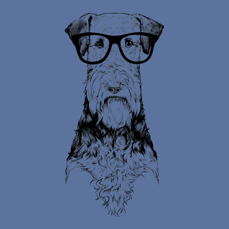 Hipster Airedale Terrier In Nerd Glasses Dog Lightweight Hoodie | Artistshot