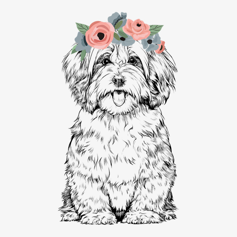 Havanese With Floral Headband Dog Mom Ladies Fitted T-Shirt by ERICJONES | Artistshot