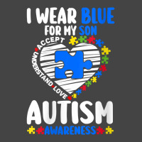 Womens I Wear Blue For My Son Autism Awareness Autistic V Neck T Shirt Basic T-shirt | Artistshot