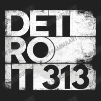 313 Detroit Michigan State With Area Code Grunge Distressed Basic T-shirt | Artistshot