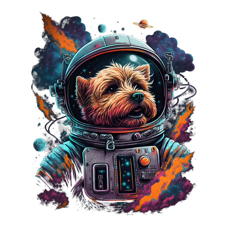 Astronaut Norfolk Terrier Dog Space Galaxy Raglan Crop Top by JESSELEON | Artistshot