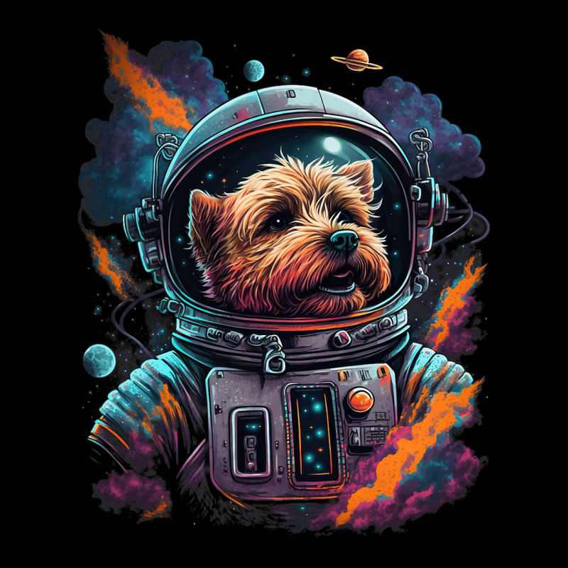 Astronaut Norfolk Terrier Dog Space Galaxy Cropped Hoodie by JESSELEON | Artistshot