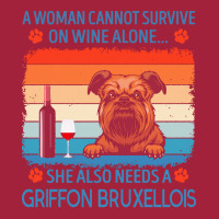 Griffon Bruxellois T  Shirt A Woman Cannot Survive On Wine Alone She A Basic T-shirt | Artistshot