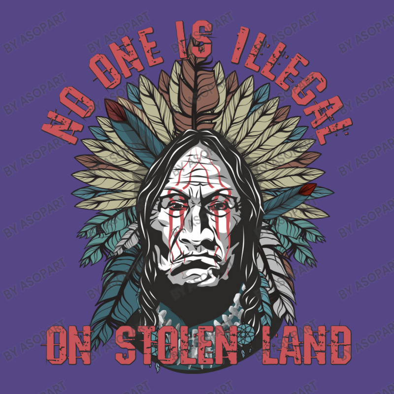 No One Is Illegal On Stolen Land American Indian Feather Headdress Basic T-shirt | Artistshot