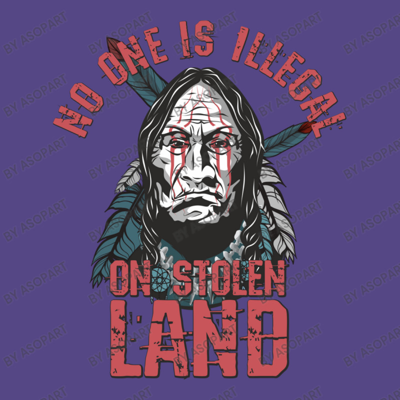 No One Is Illegal On Stolen Land Native American Red Paint At The Face Basic T-shirt | Artistshot