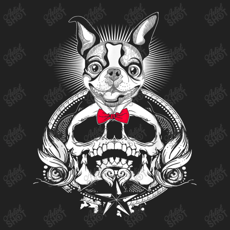 Boston Terrier Skull Halloween Dog Basic T-shirt | Artistshot