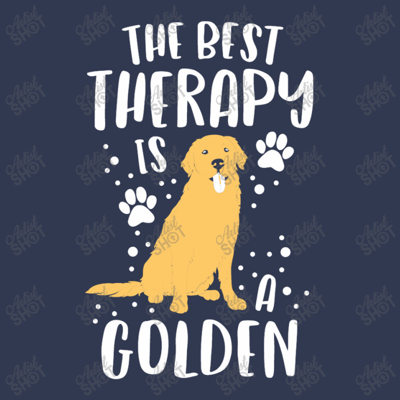 The Best Therapy Is A Golden Retriever Dog Puppy Basic T-shirt by diegomicel | Artistshot