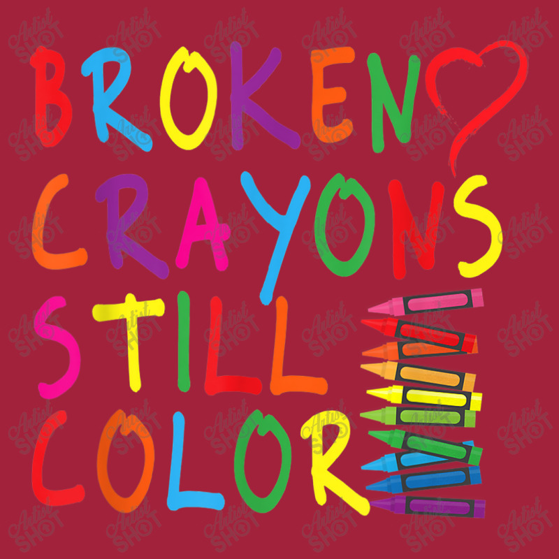 Broken Crayons Still Color Mental Health Awareness Heart Basic T-shirt | Artistshot