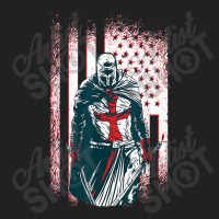 Jesus Crusader Warrior Vintage American Flag Knight Templar Basic T-shirt | Artistshot