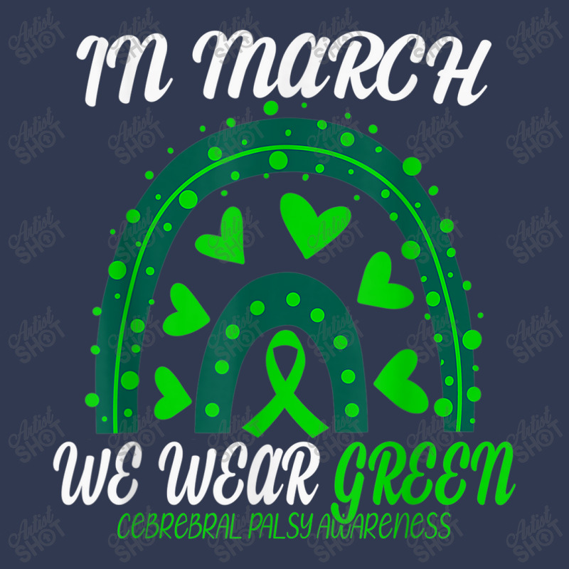 Rainbow In March We Wear Green Cerebral Palsy Awareness Basic T-shirt | Artistshot