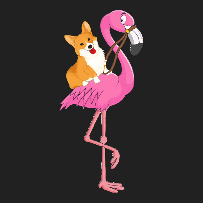 Corgi T  Shirt Corgi Rider Flamingo Funny T  Shirt Basic T-shirt | Artistshot