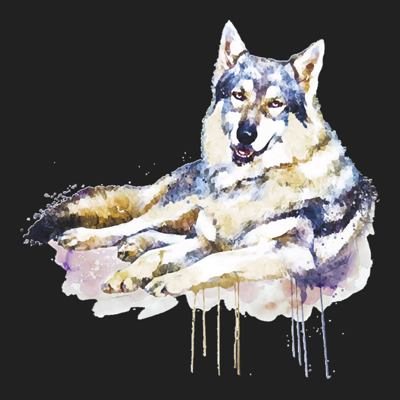 Sitting Wolf Painting T  Shirt Smiling Wolf T  Shirt Basic Youth T-shirt | Artistshot