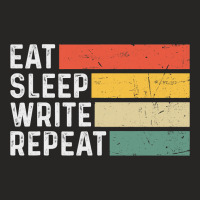 Author Writer Writing Funny Vintage Eat Sleep Writ Ladies Fitted T-shirt | Artistshot