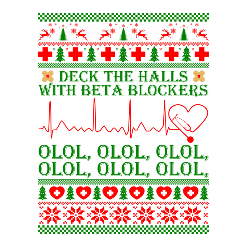 Deck The Halls Beta Blockers Nurse Christmas Ugly Sweater Raglan Crop Top by MichaelAlavarado | Artistshot