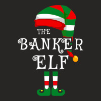 Banker Elf Family Christmas Matching Pajamas Group Ladies Fitted T-shirt | Artistshot