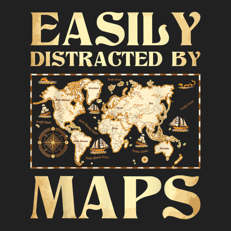 Easily Distracted By Maps   Cartography Geographer Map Lover T Shirt Basic Youth T-shirt | Artistshot