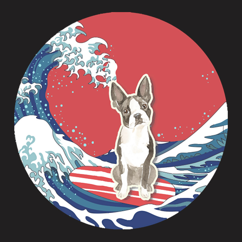 Boston Terrier T  Shirt Boston Terrier Gifts   Ocean Waves Surfing Bos T-shirt | Artistshot