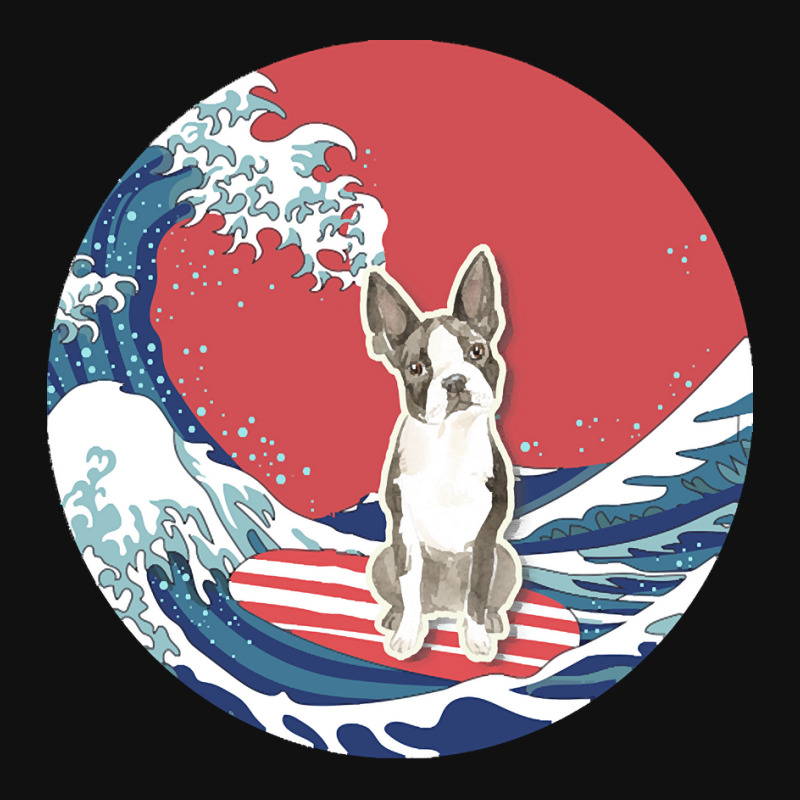 Boston Terrier T  Shirt Boston Terrier Gifts   Ocean Waves Surfing Bos Baby Bibs | Artistshot