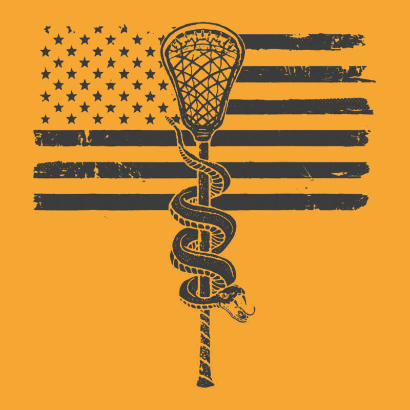 Lacrosse Stick Angry Snake Usa American Flag Vinta Basic T-shirt by LoralieDemars | Artistshot