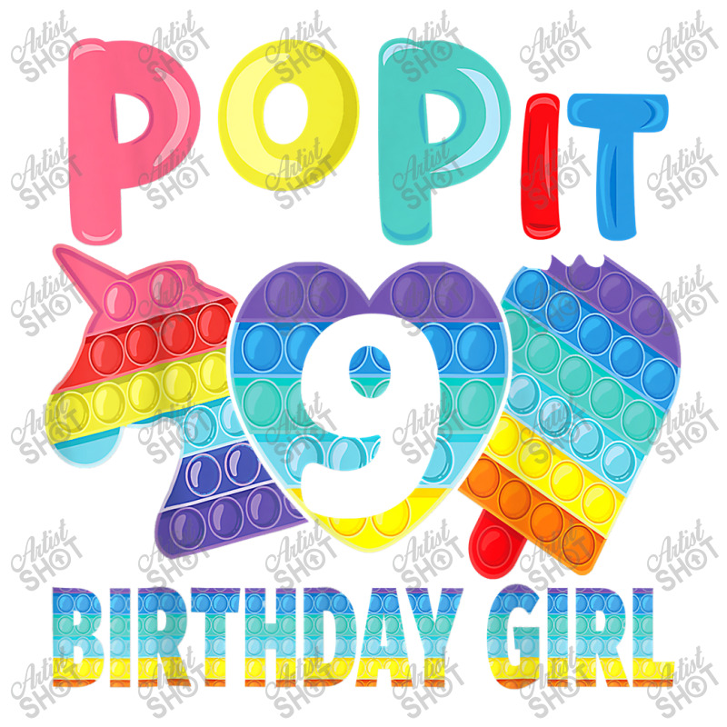 Birthday Girl Pop It 9 Unicorn Girls Boys Pop It Nine 9th T Shirt Copy Raglan Crop Top by Kevin_VandenBerge | Artistshot