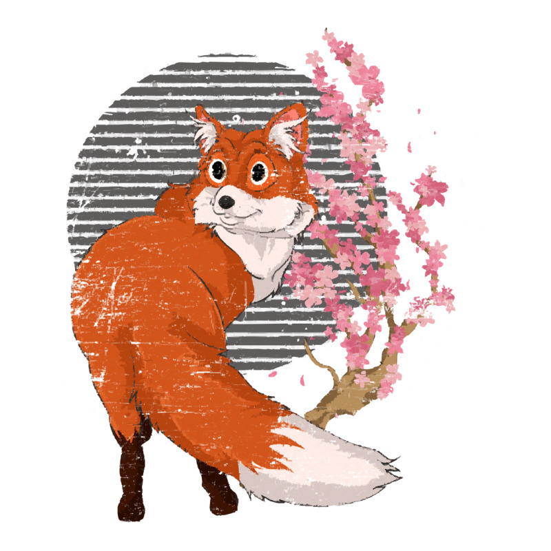 Fox T  Shirt Wildlife Cherry Blossom Retro Fox Lover Forest Animal Fox Raglan Crop Top by unwieldystatement | Artistshot