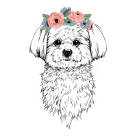 Maltese With Floral Headband Dog Mom Long Sleeve Shirts | Artistshot