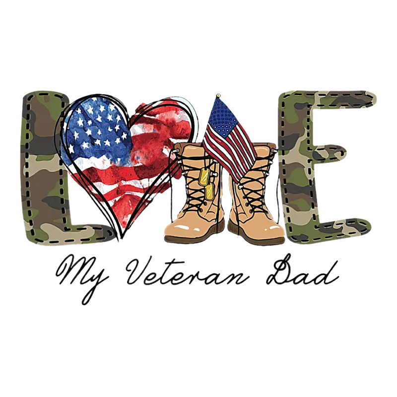 Love My Veteran Dad Military Family Veteran Us Vet V-neck Tee | Artistshot