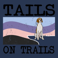 Irish Terrier Tails On Trails Funny Dog Hiking 8 Ladies Denim Jacket | Artistshot