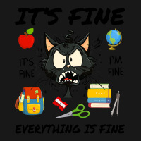 Its Fine Im Fine Everythings Fine Stressed Cat Tea Flannel Shirt | Artistshot