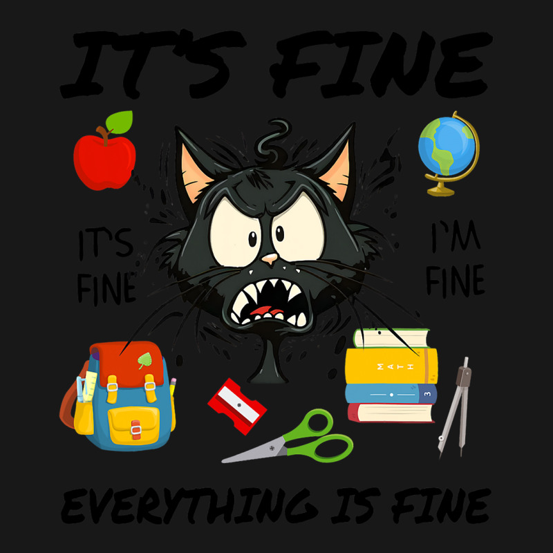 Its Fine Im Fine Everythings Fine Stressed Cat Tea Flannel Shirt | Artistshot